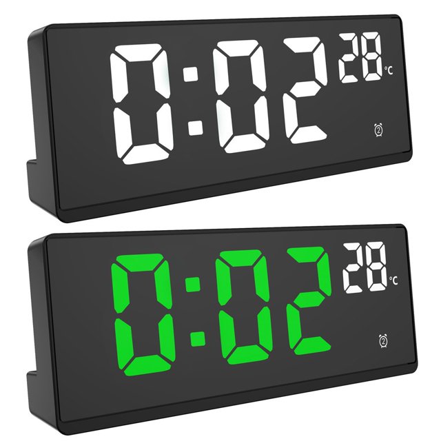 HLONK Réveil Numérique Affichage LED Horloge Numérique Réveil de Chevet avec Répétition pour Chambre Chargement USB Dimmable 7”