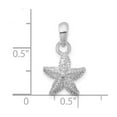 thumbnail image 3 of Auriga Fine Jewelry 925 Sterling Silver Rhodium-Plated Polished Starfish Pendant for Women (L - 21.14 mm), 3 of 6