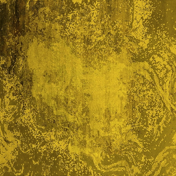 Ahgly Company Indoor Square Oriental Yellow Industrial Area Rugs, 4' Square