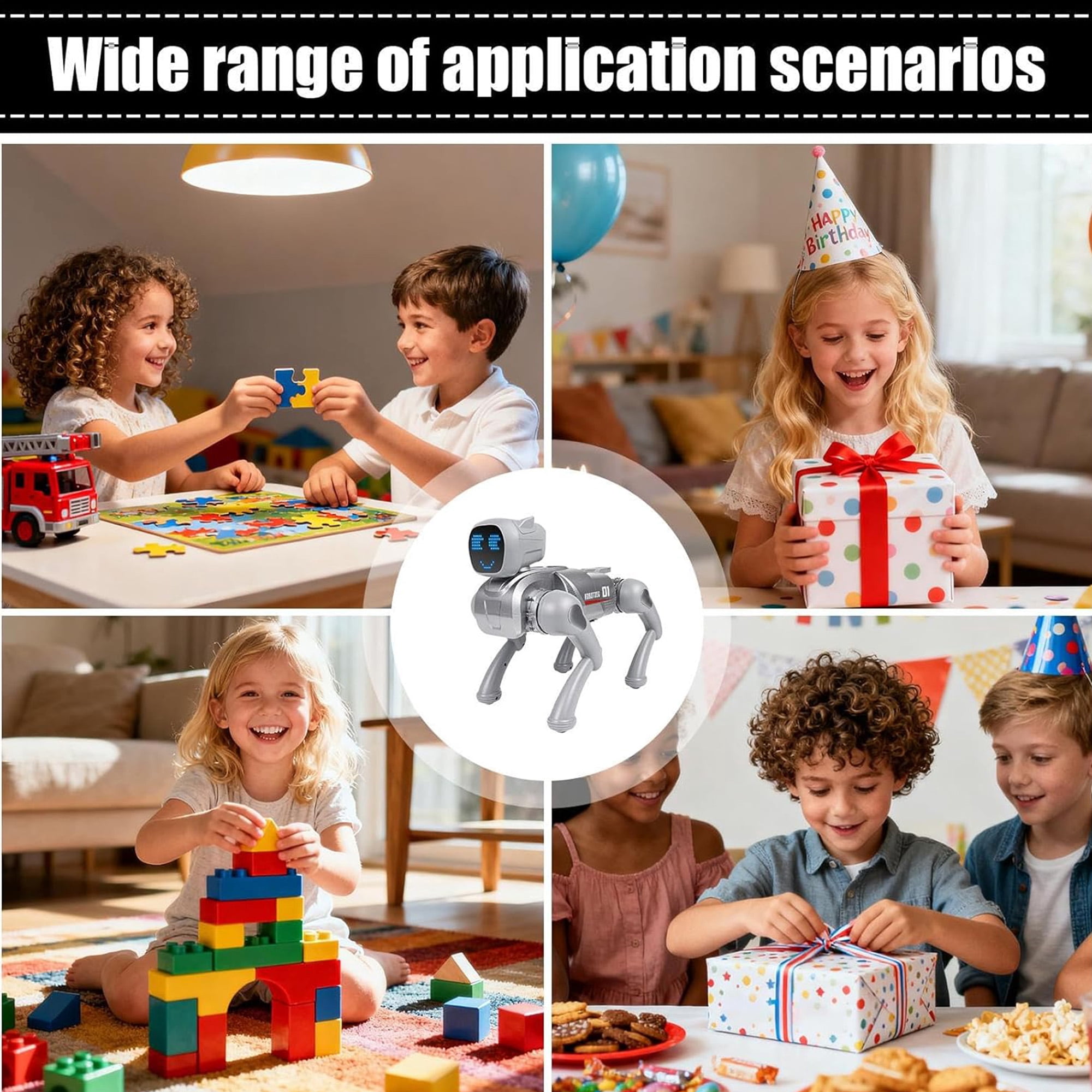 Gmdisc RC Smart Robot Dog Toy, Interactive Robot Toys with Voice & App Control, 30+ Actions, Durable Design Programmable Pet Toy, Christmas Birthday Gift for Kids 6-12