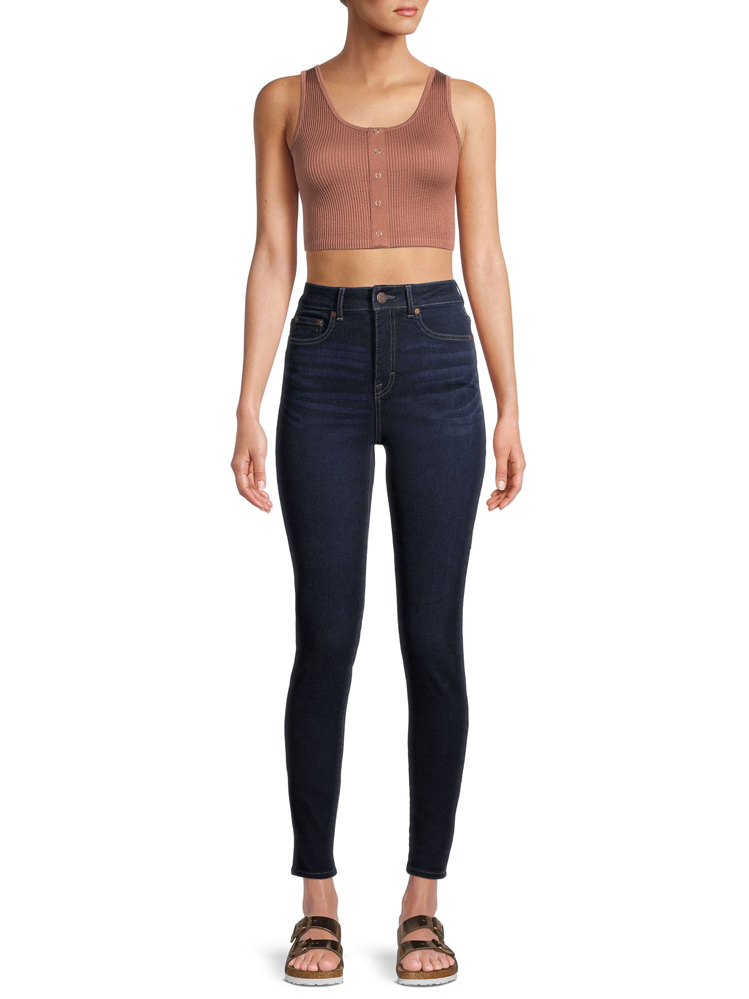 No Boundaries Juniors' Seamless Henley Bra