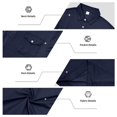 thumbnail image 3 of Yokua Men's Long Sleeve Shirt Casual Dress Button T-Shirt with Pockets Basic Lapel Sweatshirt, 3 of 7