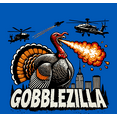 thumbnail image 2 of Turkey Gobblezilla Adult Royal Blue Crew Neck Short Sleeve Tee-Medium, 2 of 2