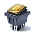thumbnail image 2 of Rocker Toggle Switch On-Off-On 6 12V DC Car Boat Automobiles Waterproof LED Latching Switches (Yellow Light), 2 of 8