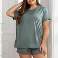 thumbnail image 4 of Bermudas Conjuntos de pantalones cortos sueltos para mujer, jersey de talla grande, conjunto de pantalones cortos, ropa de casa diaria para mujer Ygjytge Verde T 26 para Mujer, 4 of 7