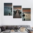 thumbnail image 4 of ONETECH - Long Pier Impassive Lake Clear Sky Wall Art Painting Pictures Print On Canvas City The Picture for Home Modern Decoration 12''x16''X3 Panels, 4 of 4