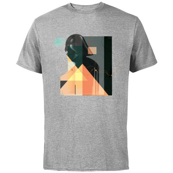 Star Wars Darth Vader Art Deco Profile - Short Sleeve Cotton T-Shirt for Adults - Customized-Athletic Heather