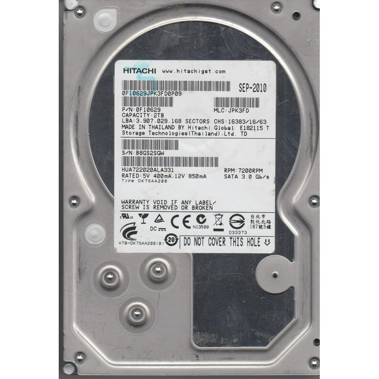 HUA722020ALA331, PN 0F10629, MLC JPK3FD, Hitachi 2TB SATA
