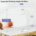 thumbnail image 4 of 24W 31.5IN Architect Double Head Desk Lamps for Home Office,Dimmable & 6 Color Modes Extra Bright Modern Table lamp with Base,Overhead Computer Lighting for Workbench Monitor, 4 of 5