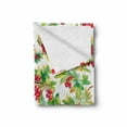 thumbnail image 2 of Rowan Soft Flannel Fleece Throw Blanket, Watercolor Style Branches with Rowan Berries Winter Christmas Concept, Cozy Plush for Indoor and Outdoor Use, 50" x 60", Scarlet Mustard Green, by Ambesonne, 2 of 6