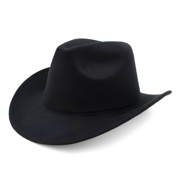 TELOLY Classic Solid Color Felt Fedora Panama Cowgirl Cowboy Hat Felt Cowboy Hats for Men