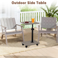 thumbnail image 2 of YYuan C Table End Table Adjustable Height with Phone & Tablet Slot, Small Spaces End Table with Wheels - Side Table for Living Room or Bedroom, Gray, 2 of 6