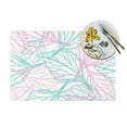 thumbnail image 4 of ZNDUO Placemats, 6 PCS Heat Resistant Stain Resistant Woven PVC Insulation Placemats, Durable Washable Elegant Table Mats for Dining-Line Art Leaf, 18"x12", 4 of 6
