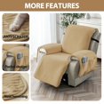 thumbnail image 6 of Lavish Cover 25in Recliner Cover Slipcover, Khaki Soft Striped Sofa Protector with Pockets, Non-Slip Armchair Cover for Living Room, 6 of 8