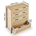 thumbnail image 6 of KFFKFF 4-Compartment Rattan Chest, Authentic Rattan Wood Storage Unit with LED Illumination, Contemporary Wooden Apparel Sorter & Storage Bohemian Chest with Robust Handles & Stand, 6 of 10