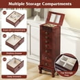 thumbnail image 6 of Giantex Standing Jewelry Armoire Cabinet Storage Chest with 7 Drawers, 2 Swing Doors, 12 Necklace Hooks, Makeup Mirror and Top Divided Storage Organizer, Large Standing Jewelry Armoire, 6 of 8