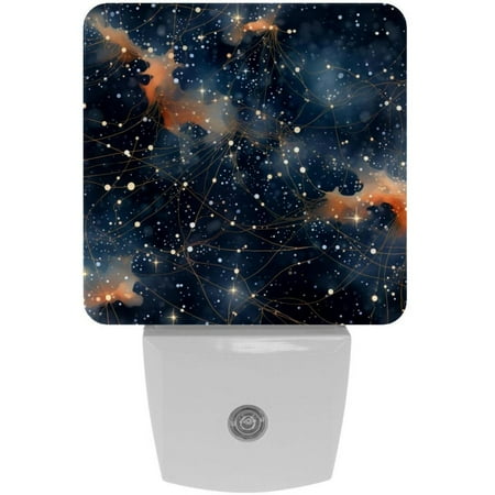 

Constellation LED Square Night Light - Compact and Energy Efficient Illumination for Bedrooms and Bathrooms - Plug-in Wall Lamp with Auto Sensor