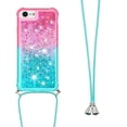 thumbnail image 3 of Funda para iPhone SE 2022/2020 Brillantina Líquida Divertida Reluciente y con Cristales en Movimiento Cuerpo Cruzado con Cordón Ajustable, 3 of 5