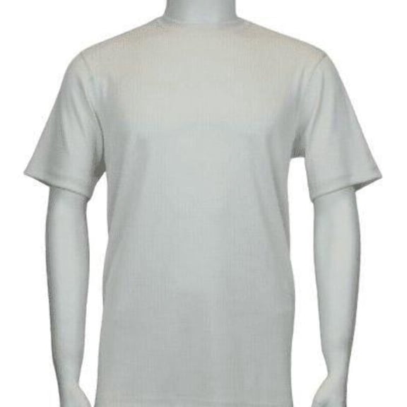 Mens Dressy T-Shirt LOG-IN UOMO Soft Crew Neck Corded Short Sleeves 218 Ivory