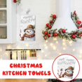 thumbnail image 3 of Christmas Snowman Kitchen Towels Soft Absorbent Holiday Decorative Hand Towels for Bathroom and Home Use Festive Winter Theme Embroidered Design High Quality Cotton Material, 3 of 4