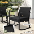 thumbnail image 6 of Homall 3 Pieces Outdoor Rocking Chairs, PE Rattan Chairs with Cushions and Coffee Table Conversation Set, 6 of 7