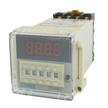 Unique Bargains Unique Bargains Programmable DH48JA Digital Counter Relay 1-999900 AC 110V 50/60Hz