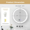 thumbnail image 7 of YYAo Wall Mounted Mirror, Wall Mirror,Anti-Fog Round Led Bathroom Mirror with 3 Color LED Lights-S, 7 of 7