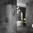 thumbnail image 2 of Black Shower Faucet Set Rainfall Shower Head Combo w/ Mixer Valve Kit Wall Mount, 2 of 9