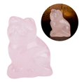thumbnail image 4 of Decoración en forma de gatito tallada de cuarzo rosa, piedra curativa de cristal rosa, decoración de piedras preciosas, 4 of 12
