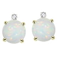 thumbnail image 2 of Star K� Round 7mm Genuine Opal Stud Earrings with Accent Stone on Top, 2 of 9