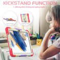 thumbnail image 6 of Allytechgroup Shockproof Case with Screen Protector for Samsung Galaxy Tab A8 10.5" SM-X200 X205 X207, Rugged Bumper Anti-Scratch Kickstand Shoulder Strap Kids Friendly Case Cover, Colorful Rose, 6 of 8