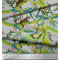 thumbnail image 3 of Soimoi Rayon Fabric Branches,Parrot & Leopard Jungle Decor Fabric Printed Yard 56 Inch Wide, 3 of 3