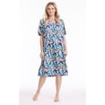 thumbnail image 2 of CATALOG CLASSICS Womens Muumuu House Dress Lounger Short Sleeve with pockets 42" - Blue Large, 2 of 6