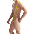 thumbnail image 4 of ZToonmas Men's Leotard Bodysuit Thong Hanging Neck Integrated Jumpsuit Underwear for Daily Wear, 4 of 6
