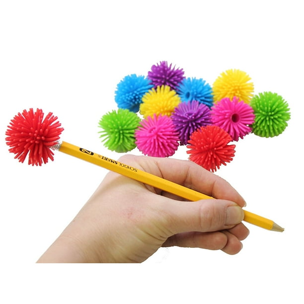 12 Hedge Ball Pencil Toppers Sensory Office Toy Party Favor Classroom Prize
