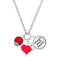 thumbnail image 1 of Delight Jewelry 12mm Scarlett Red Roller Spinner with Silvertone Lining Glass Spinner - Red Heart Nurse Strong Zoe Necklace, 1 of 4