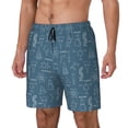thumbnail image 2 of Uemuo Chemical Formulas And Objects Pattern Mens Swim Trunks Quick Dry Board Shorts with Mesh Lining, Stretch Beach Shorts Quick Dry No-Chafing Board Shorts-Medium, 2 of 9