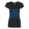thumbnail image 2 of Straight Outta Toronto Fan | Fantasy Baseball Fans | Womens Sports Slim Fit Junior V-Neck Tee, Black, Medium, 2 of 4