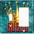 thumbnail image 2 of Metal Light Switch Wall Plate Outlet Cover (Queen Crown Blue - Single Toggle Single Rocker), 2 of 2