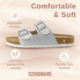 thumbnail image 4 of Cushionaire Lane Cork Footbed Sandals for Women – Comfortable Double Buckle Slip-On with Genuine Suede Footbed & Arch Support Slides for Women Footwear, 4 of 12