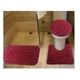 thumbnail image 2 of Memory Foam Bath Mats Soft Plush Crown Design 3 PC Burgundy, 2 of 2