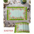 thumbnail image 6 of Easter Placemats Set of 6, Easter Eggs Flower Green Grass Placemat for Dining Table Decorations, Retro Wood Grain Place Mats, Spring Table Mats for Kitchen Dinner Seasonal Holiday Party Decor, 6 of 6