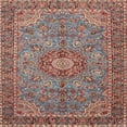thumbnail image 1 of Ahgly Company Indoor Square Traditional Brown Red Medallion Area Rugs, 5' Square, 1 of 6