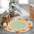 thumbnail image 4 of Orange Yellow Poppy Round Area&nbsp;Rug 3.3ft Watercolor Plant Non-Slip&nbsp;Washable Circle Rugs Soft Felt Indoor Floor Mat for Bedroom Kitchen Living Room Bathroom, 4 of 9