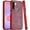 Red, variant on Phone Case for Galaxy A37 Crystal Glass Bling Diamond Metallic Edge Shockproof Durable Protective Clear Hybrid Stylish Premium Design Cover [Hotpink]