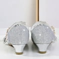 thumbnail image 6 of Fesfesfes Girls Sequined Toe Cap Shoes Princess Style High Heels for Parties,Glitter Dress Shoes for School Performances,Cute Low Heel Sandals(Silver,12 Years), 6 of 7