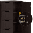 thumbnail image 5 of Alden Design 4 Drawers Wooden Bathroom Floor Cabinet for Home, Espresso, 5 of 9