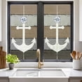 thumbnail image 2 of Anchor Brown Window Privacy Film, Nautical Grey Rustic Farmhouse Wood Grain Static Cling UV Sun Blocking Heat Control Window Tint, Non-Adhesive One Way Windows Privacy Cover 19.6''x39.3'', 2 of 7