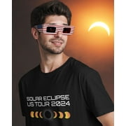 Solar Eclipse Glasses pack ISO certified 2024 viewing shade safe for direct sun Shirt + 15 Bundle / Black XX-Large