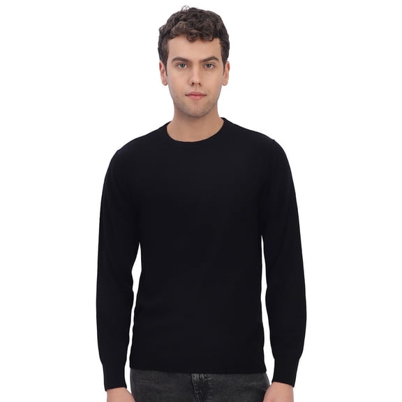 Cavardi Casual Men’s Round Neck Sweater – Black | XL